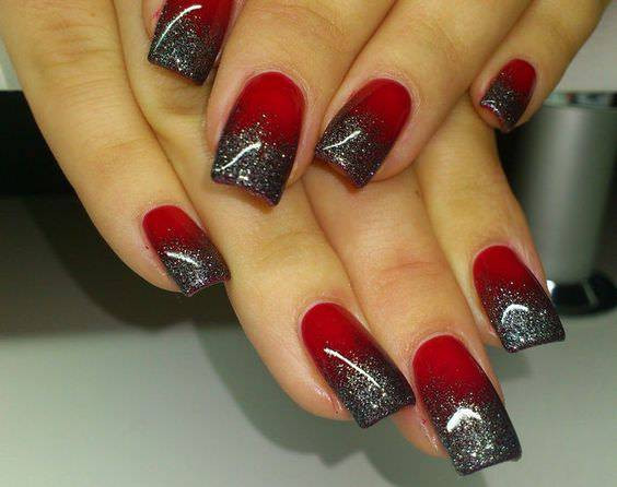 Black And Glitter Nail Designs
 29 Red and Black Nail Art Designs Ideas