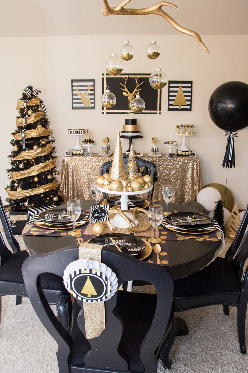 Black And Gold Birthday Decorations
 Black & Gold Christmas Party Lillian Hope Designs