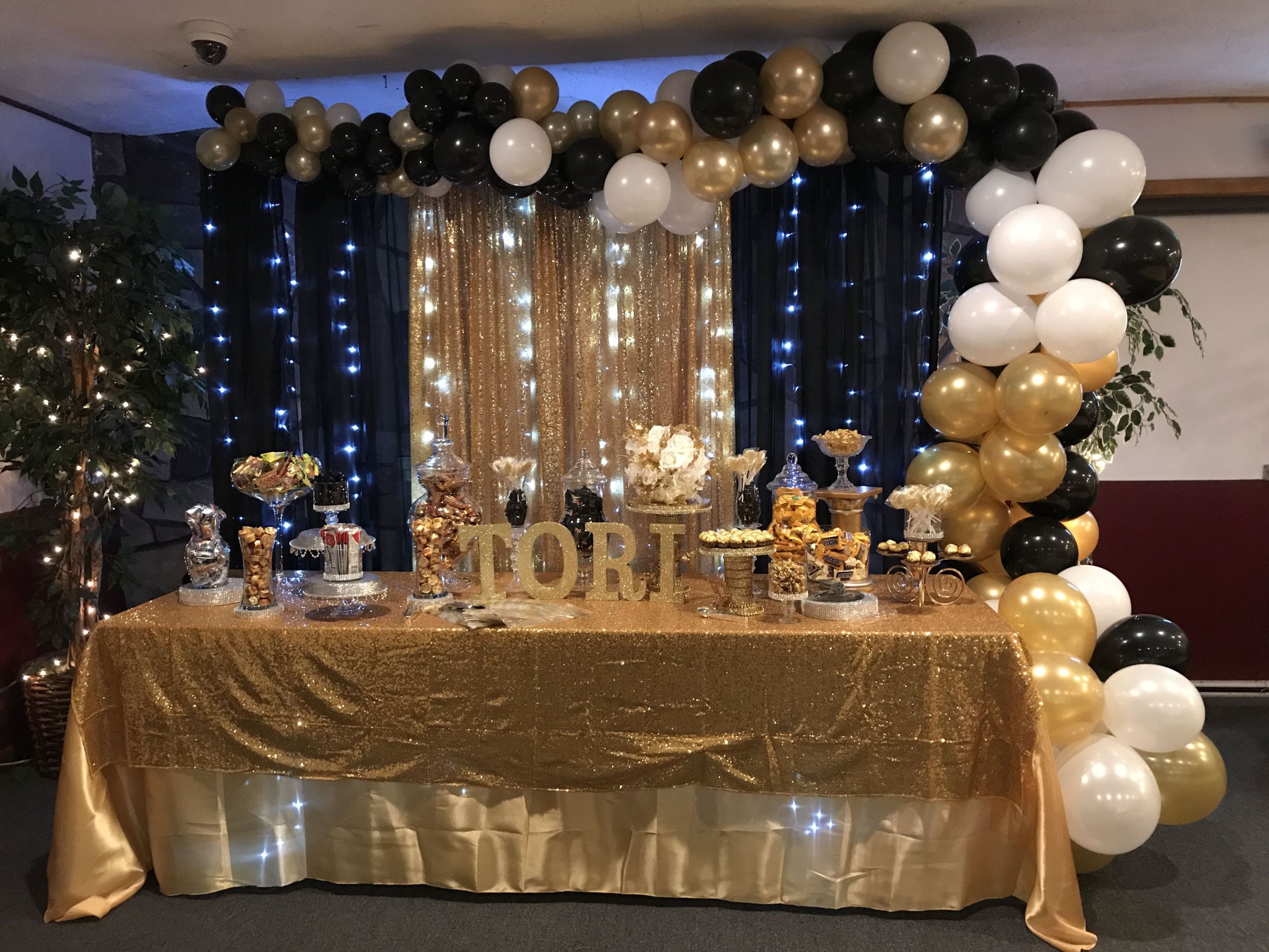 Black And Gold Birthday Decorations
 Black and gold organic Balloon arch in 2019