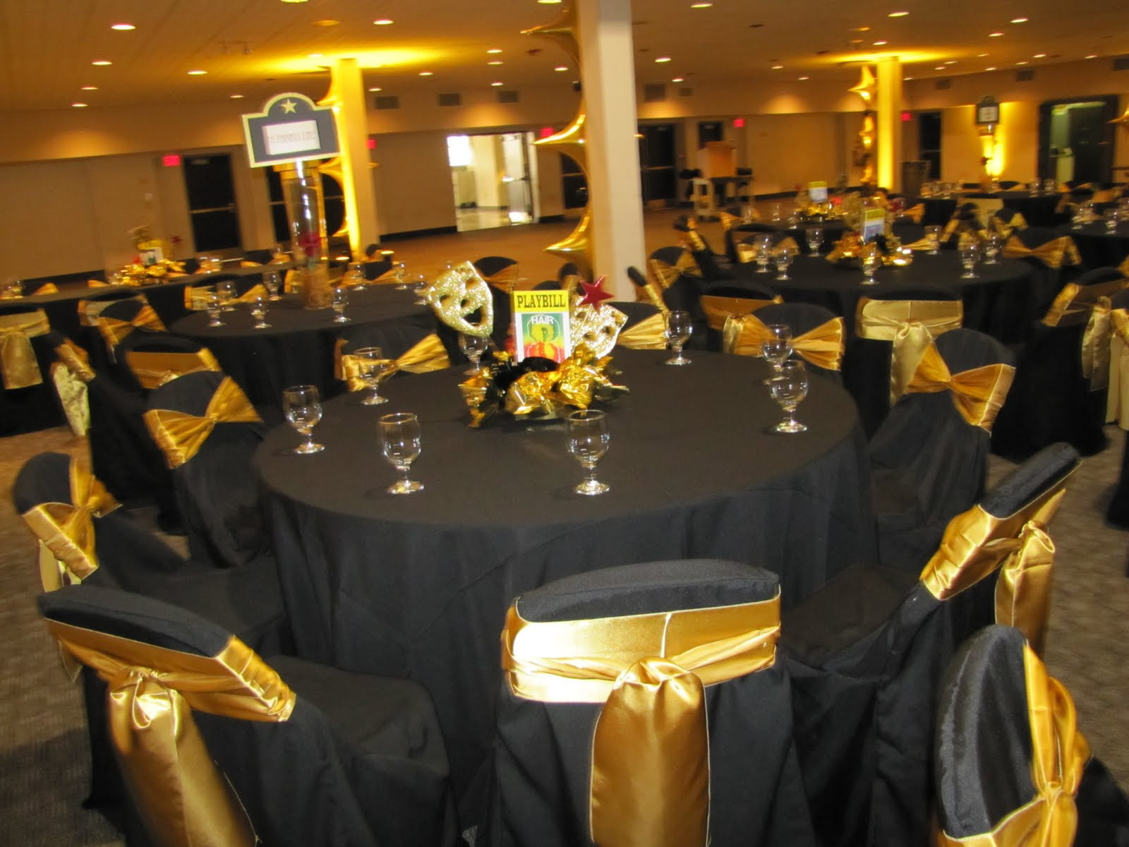 Black And Gold Birthday Decorations
 Party People Event Decorating pany Broadway Themed