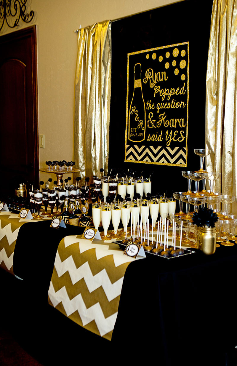 Black And Gold Birthday Decorations
 Black and Gold Bridal Shower Lillian Hope Designs