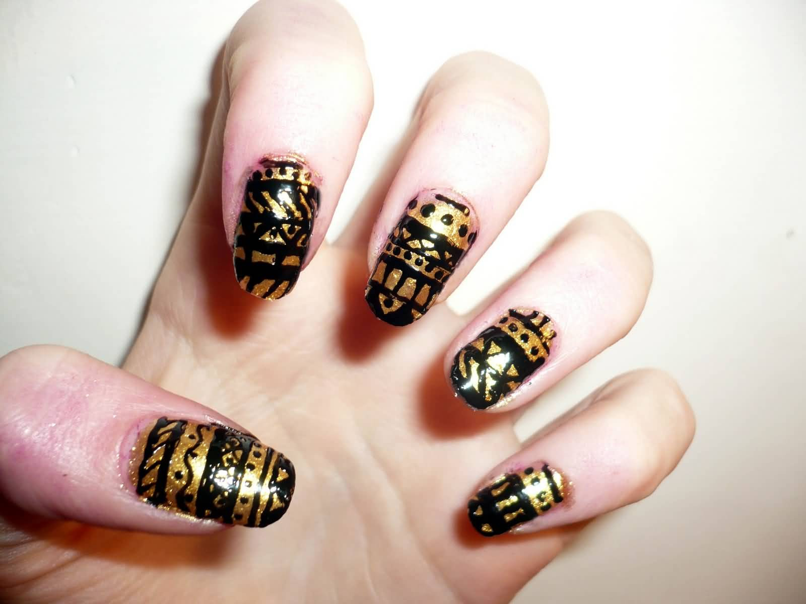 Black And Gold Nail Art Designs
 55 Most Beautiful Black Nail Art Designs