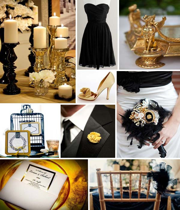 Black And Gold Wedding Theme
 Swashbuckle The Aisle High Glamor Inspiration A Black