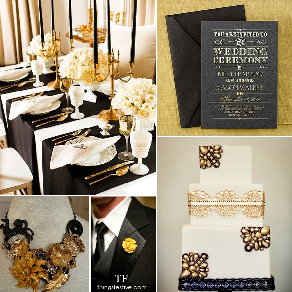 Black And Gold Wedding Theme
 Black and Gold Wedding Inspiration