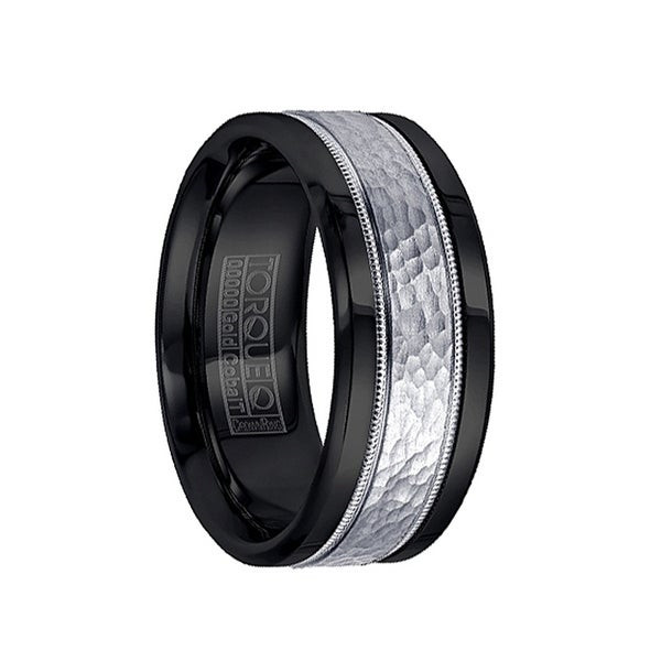 Black Cobalt Wedding Bands
 Shop Black Cobalt Men s Wedding Ring with Hammered 14k
