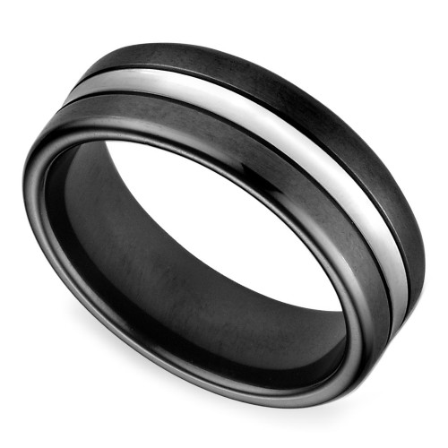 Black Cobalt Wedding Bands
 Black & Satin Men s Wedding Ring in Cobalt