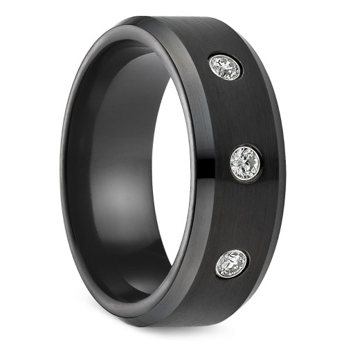 Black Cobalt Wedding Bands
 Diamond Men s Wedding Ring in Black Cobalt
