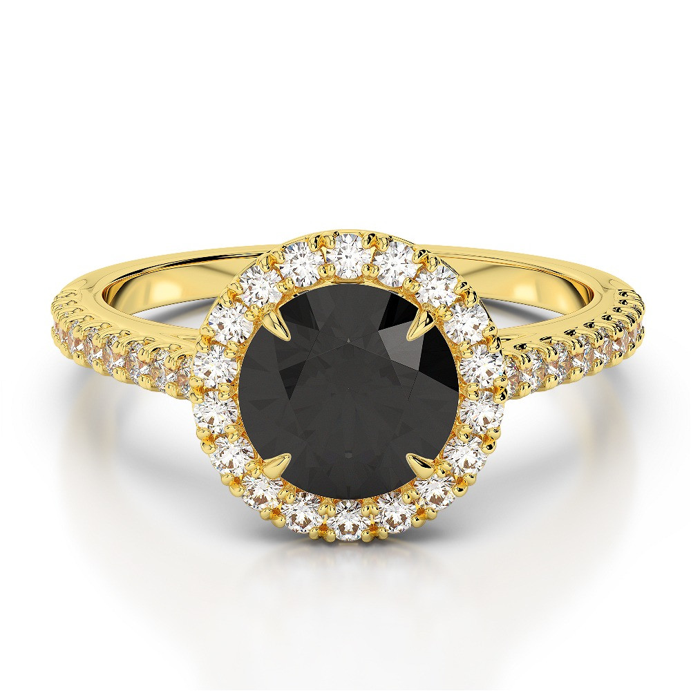 Black Diamond Solitaire Engagement Ring
 2 45 CT ROUND CUT BLACK DIAMOND SOLITAIRE ENGAGEMENT RING