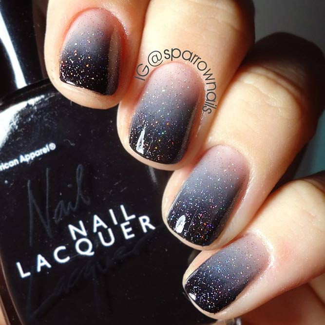Black Glitter Ombre Nails
 21 Gra nt Nails Designs To Greet Fall