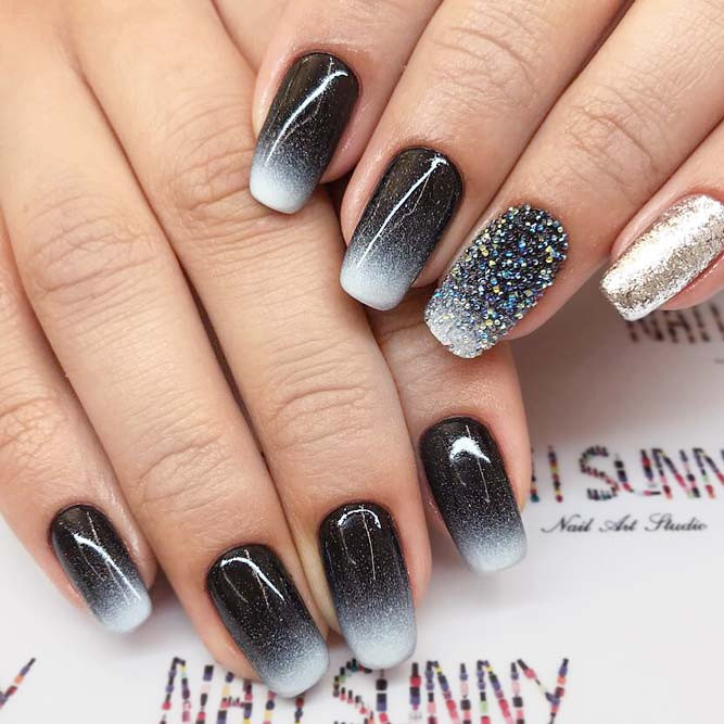Black Glitter Ombre Nails
 30 Good Reasons To Pick Squoval Nails