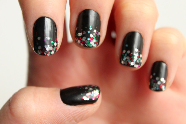 Black Glitter Ombre Nails
 Manicure Monday Glitter Ombre Nails with Syl and Sam