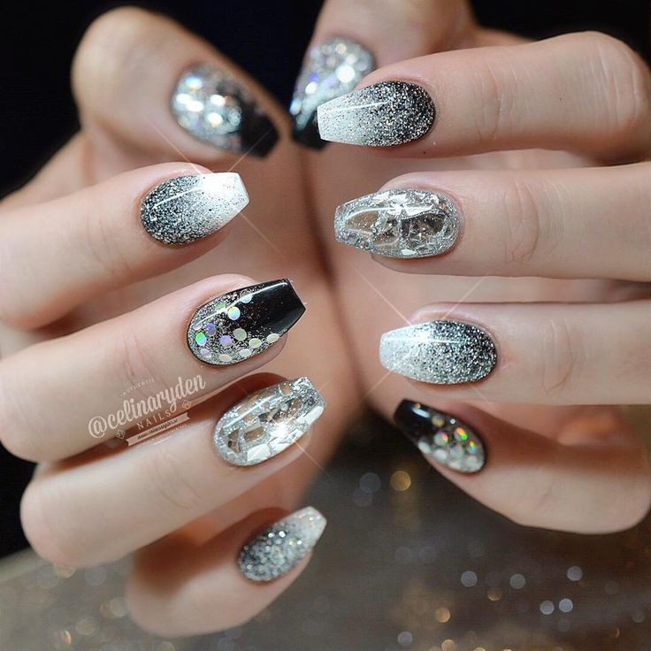 Black Glitter Ombre Nails
 199 best Putting on The Glitz Makeup and Fashion With