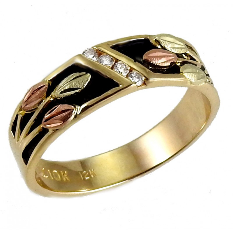 Black Hills Gold Rings With Diamonds
 Landstrom s 10k Black Hills Gold Mens Antiqued Wedding