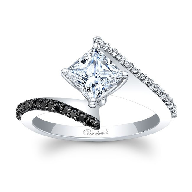 Black Princess Cut Engagement Rings
 Barkev s Bypass Princess Cut Black Diamond Engagement Ring