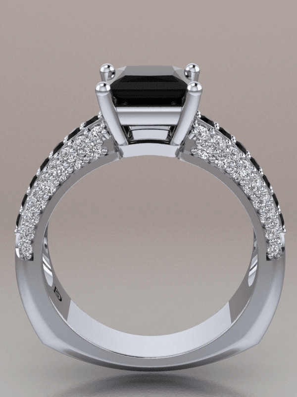 Black Princess Cut Engagement Rings
 Exclusive Princess Cut Black Diamond Engagement Ring