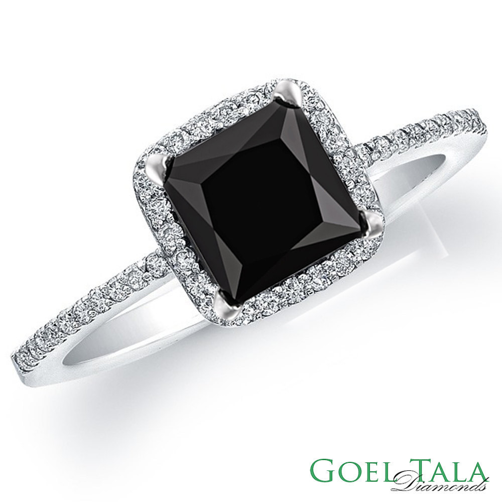 Black Princess Cut Engagement Rings
 Diamond Engagement Ring 1 60 carat Black Princess Cut Diamond