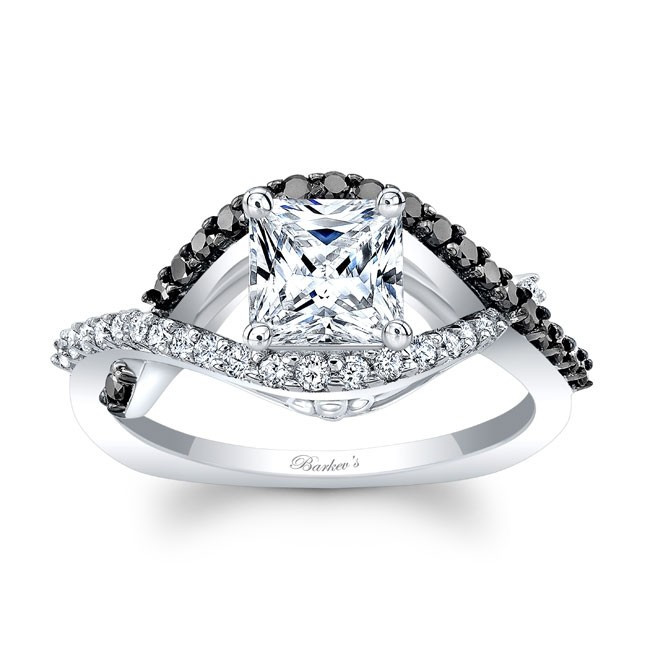 Black Princess Cut Engagement Rings
 Barkev s Black Diamond Princess Cut Engagement Ring