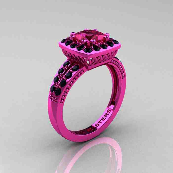 Black Wedding Rings With Pink Diamonds
 Pink And Black Diamond Engagement Rings Wedding and