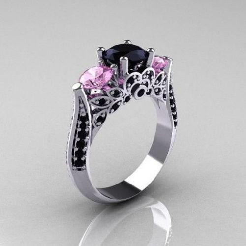 Black Wedding Rings With Pink Diamonds
 Pink Diamond Wedding Ring