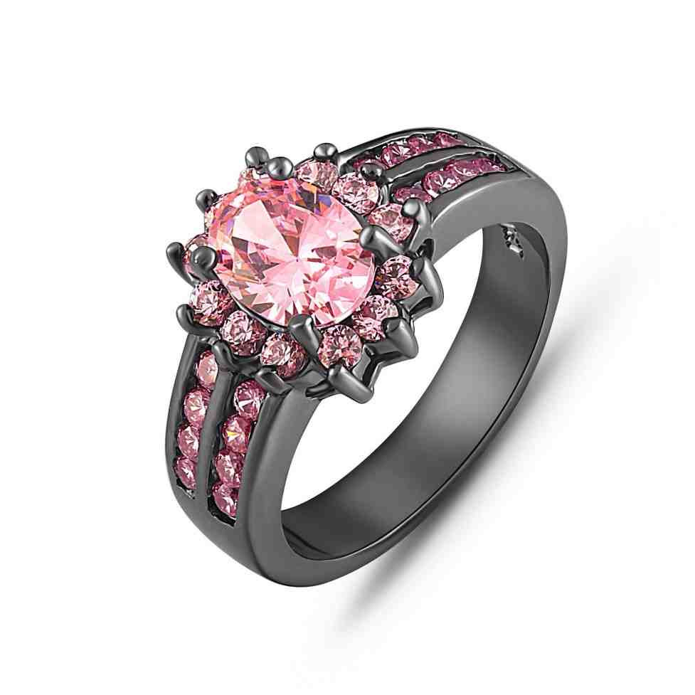 Black Wedding Rings With Pink Diamonds
 Black Gold And Pink Diamond Engagement Rings Wedding and