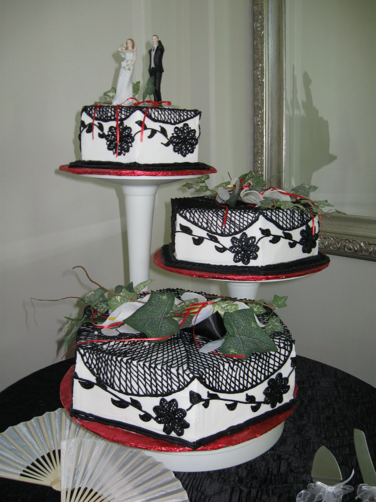 Black White And Red Wedding Cakes
 ChubbyHubbyCakes Black white and red wedding cake