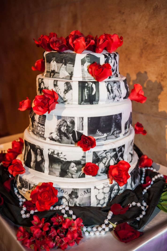 Black White And Red Wedding Cakes
 Epic Los Angeles Wedding that Delivers the Glitz & Glamour