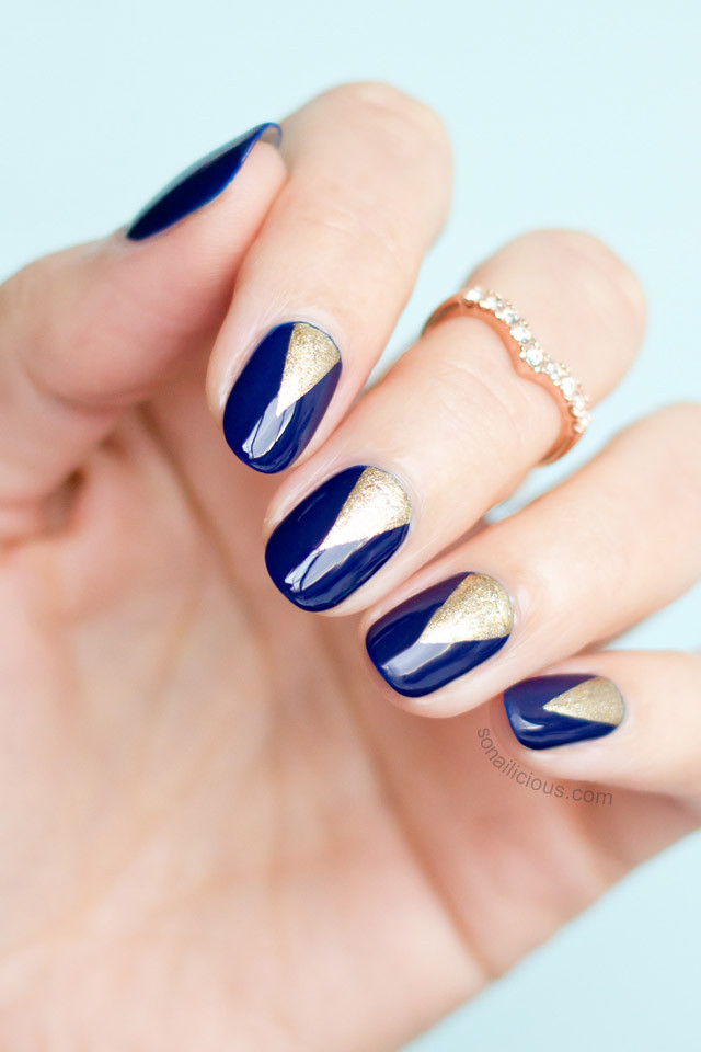 Blue And Gold Nail Designs
 Edgy Blue And Gold Nails With Sea Siren Navy Seal