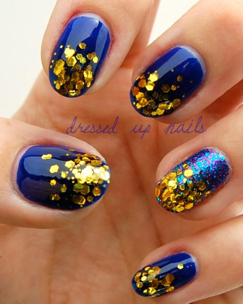 Blue And Gold Nail Designs
 81 Cool Royal Blue Nail Art Design Ideas For Trendy Girls