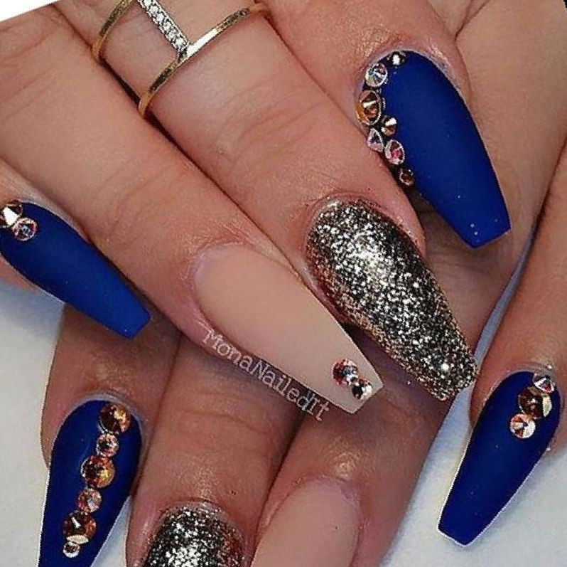 Blue And Gold Nail Designs
 42 Blue And Gold Nail Designs StylePics