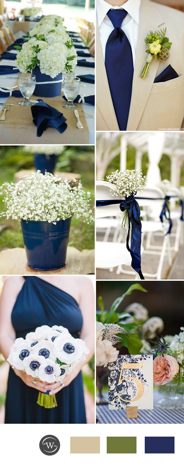 Blue And Green Wedding Colors
 Stunning Navy Blue Wedding Color bo Ideas for 2017