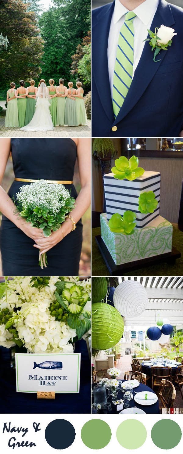 Blue And Green Wedding Colors
 Ten Most Gorgeous Navy Blue Wedding Color Palette Ideas