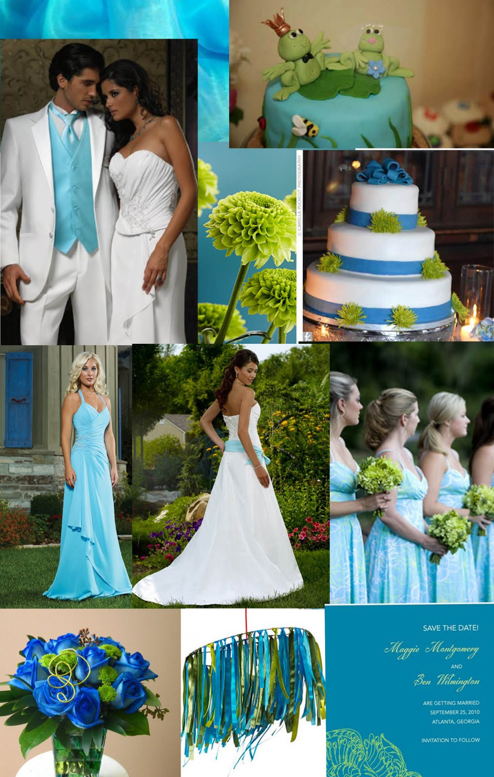 Blue And Green Wedding Colors
 Weddingzilla Blue Green Turquoise Wedding Inspiration Board
