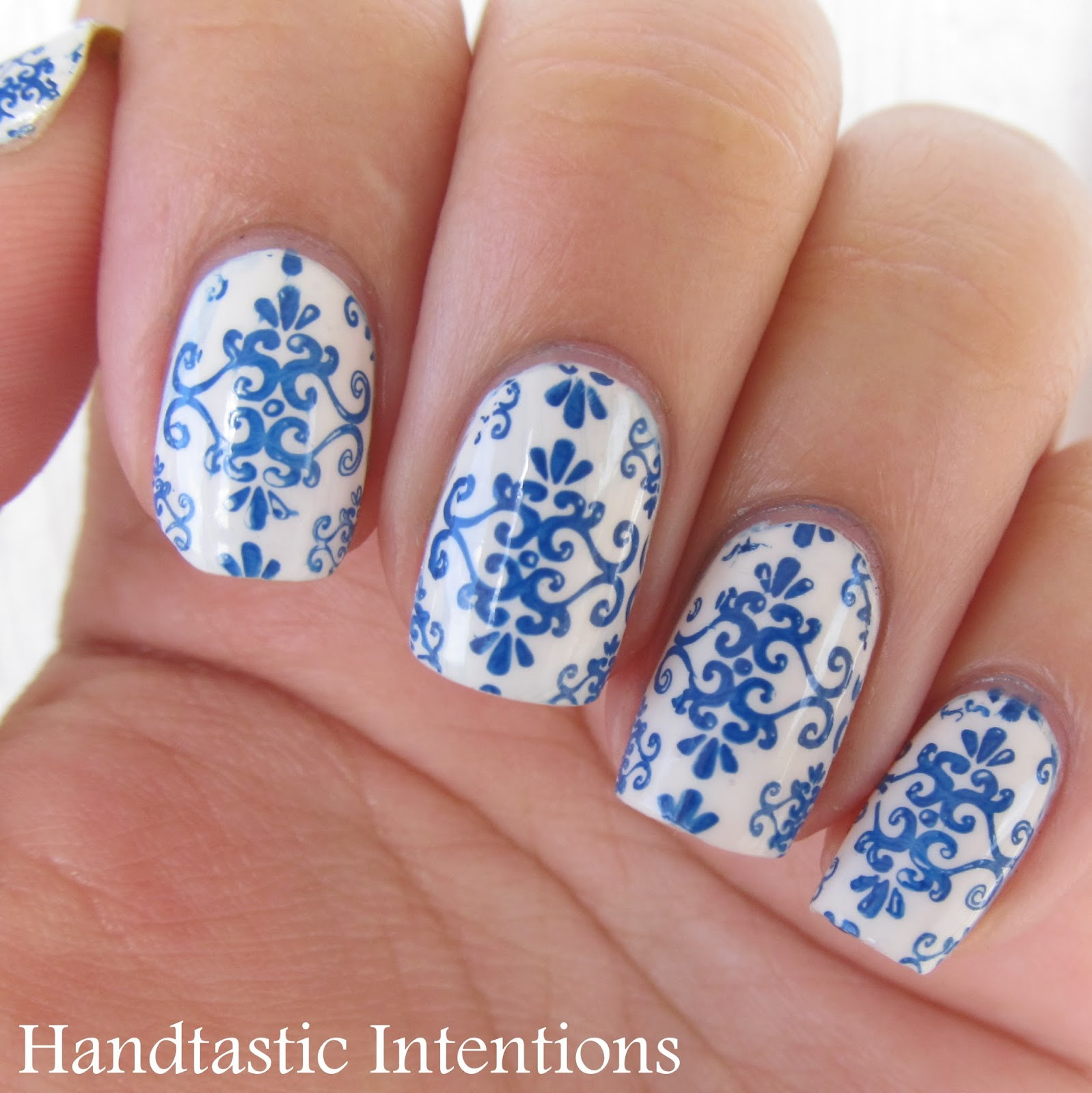 Blue And White Nail Designs
 Handtastic Intentions Nail Art Blue and White Ceramics