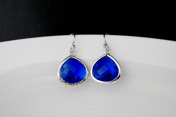 Blue Drop Earrings
 cobalt blue earrings blue drop earring bridesmaid blue