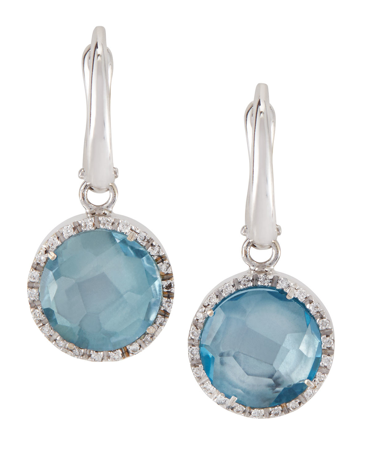 Blue Drop Earrings
 Nanis Pillar Blue Topaz & Diamond Dangle & Drop Earrings