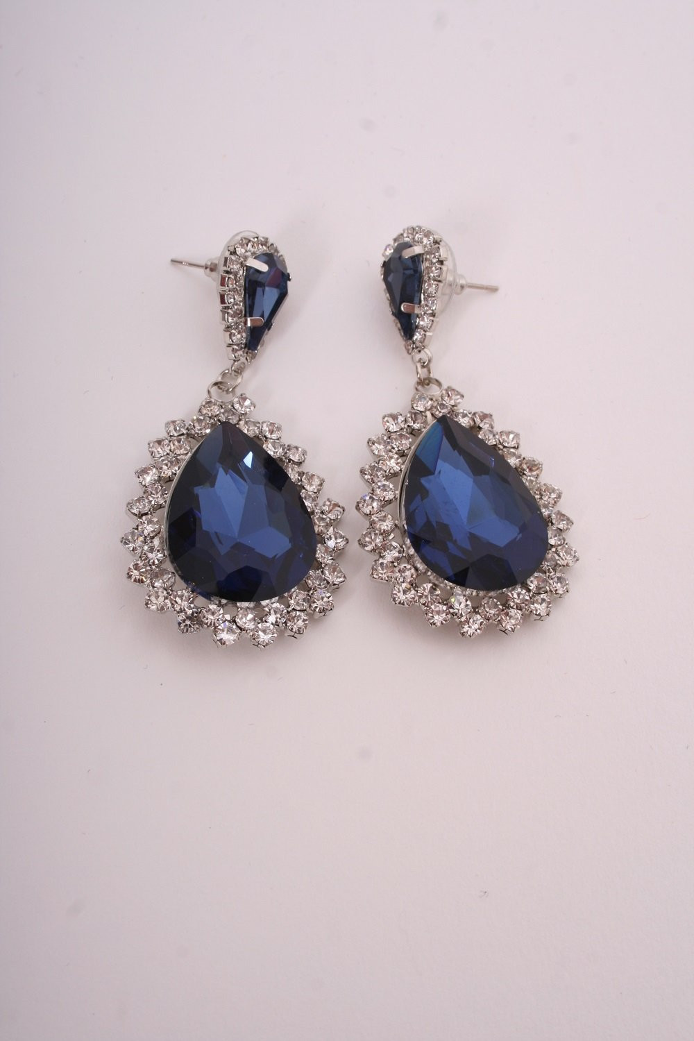 Blue Drop Earrings
 Diane navy blue drop diamonte earrings from Dollywood