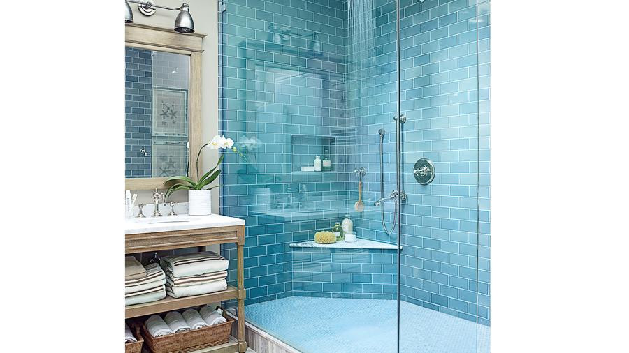 Blue Glass Tile Bathroom
 10 Beautiful Blue Bathrooms Coastal Living