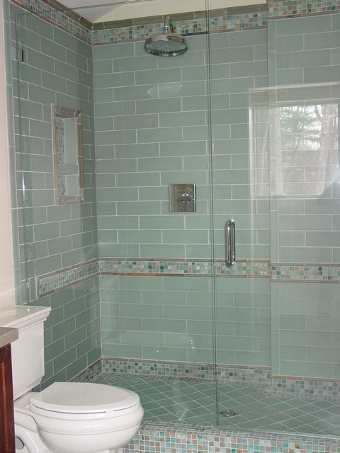Blue Glass Tile Bathroom
 Blue Glass Tile Shower
