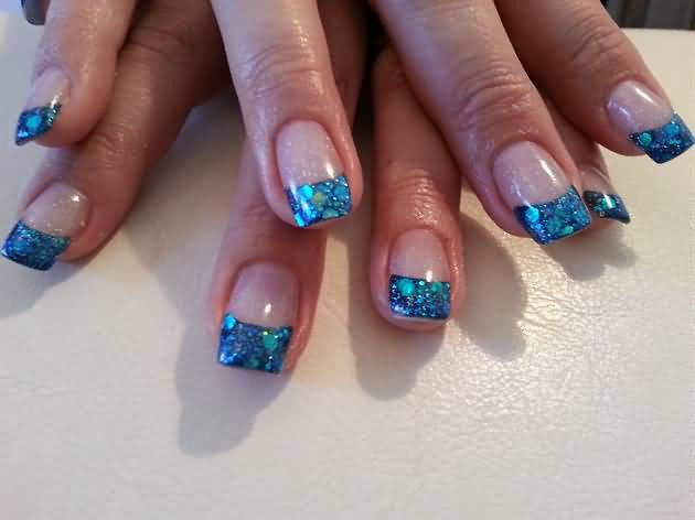 Blue Glitter Acrylic Nails
 55 Most Beautiful Acrylic Nail Paint Design Ideas