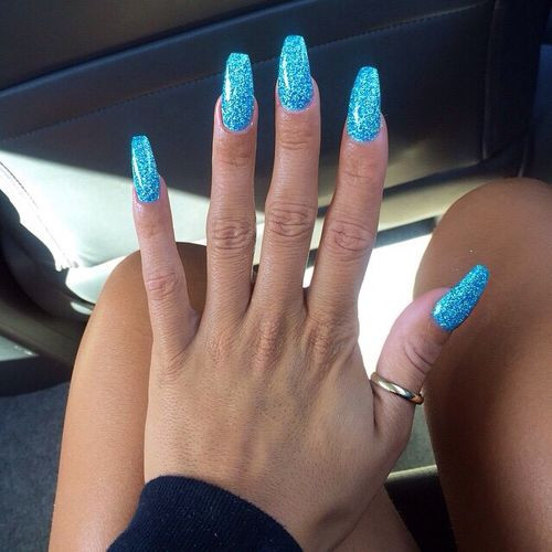 Blue Glitter Acrylic Nails
 Best 25 Blue glitter nails ideas on Pinterest