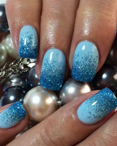 Blue Nails With Glitter
 Latest Glitter Nail Designs Pretty Designs