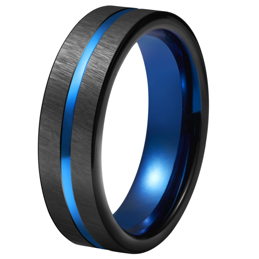 Blue Wedding Bands For Him
 Anniversary Rings Blue Tungsten Wedding Bands Him Blue