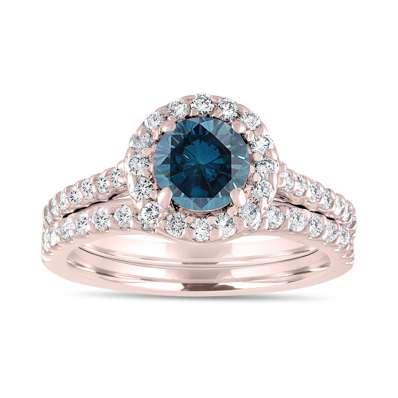 Blue Wedding Ring Set
 1 84 Carat Fancy Blue Diamond Engagement Ring Set Bridal