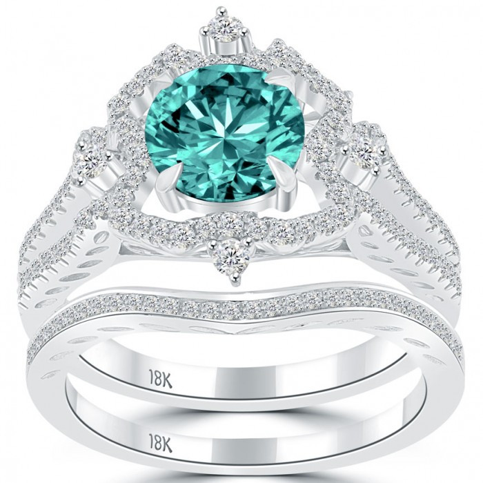 Blue Wedding Ring Set
 Blue Diamond Engagement Ring – Diamonds Jewelry Store in