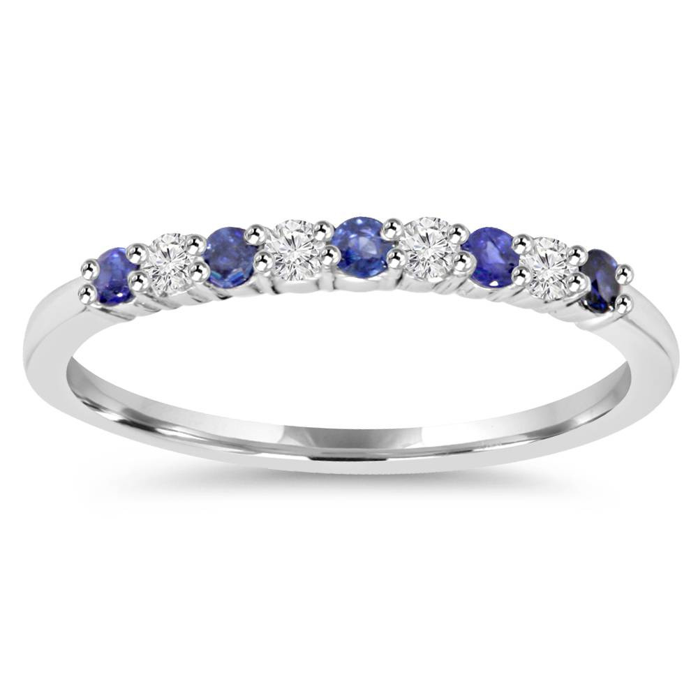 Blue Wedding Rings
 1 4Ct Blue Sapphire & Diamond Wedding Ring 10K White Gold