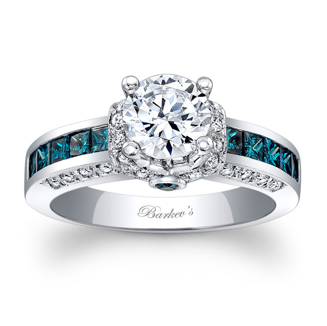 Blue Wedding Rings
 Barkevs Blue Diamond Engagement Ring 6452LBD
