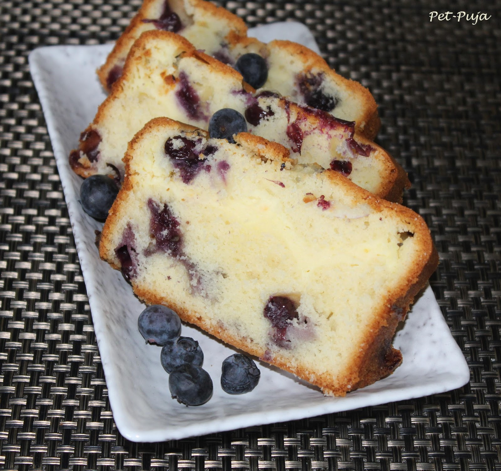 Blueberry Cream Cheese Cake
 Pet Puja Blueberry Cream cheese loaf
