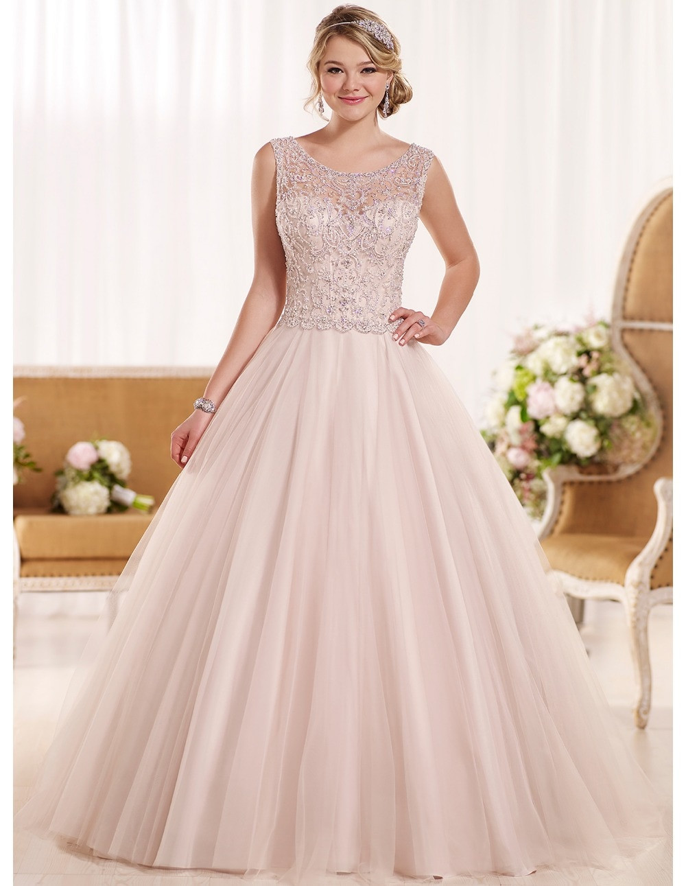 Blush Pink Wedding Dresses
 Cheap backless china blush pink wedding dresses plus
