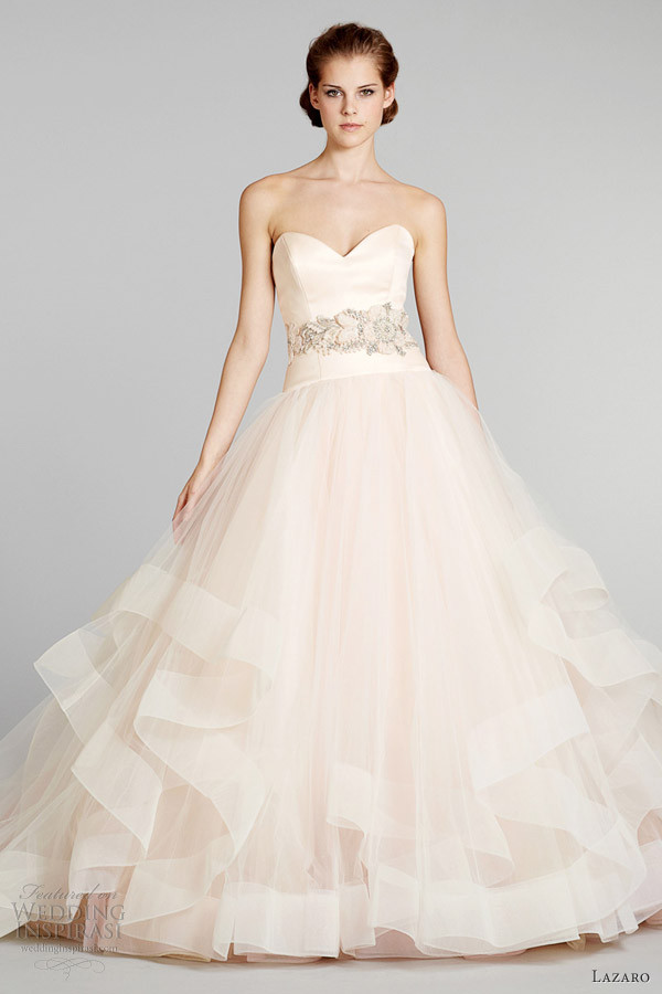 Blush Pink Wedding Dresses
 Lazaro Fall 2012 Wedding Dresses Wedding Inspirasi