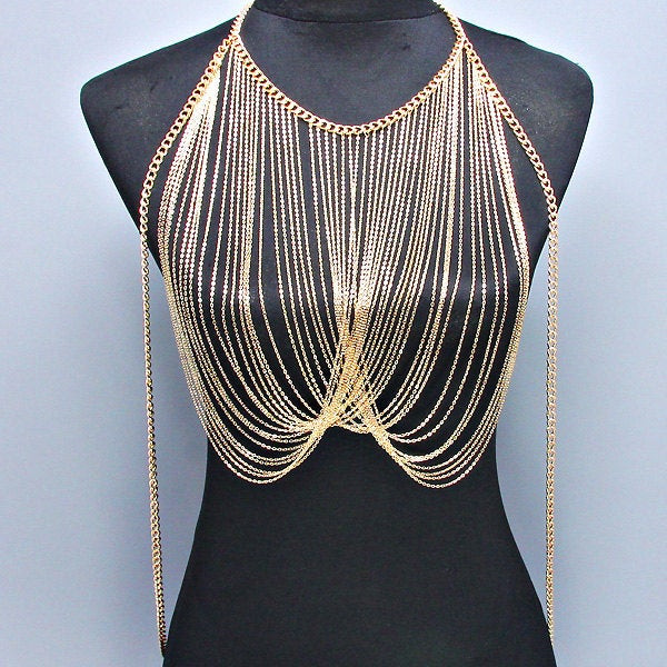 Body Jewelry Chains
 New Women Gold Shine Body Chain Necklace by ALLABOUTMYJEWELRY